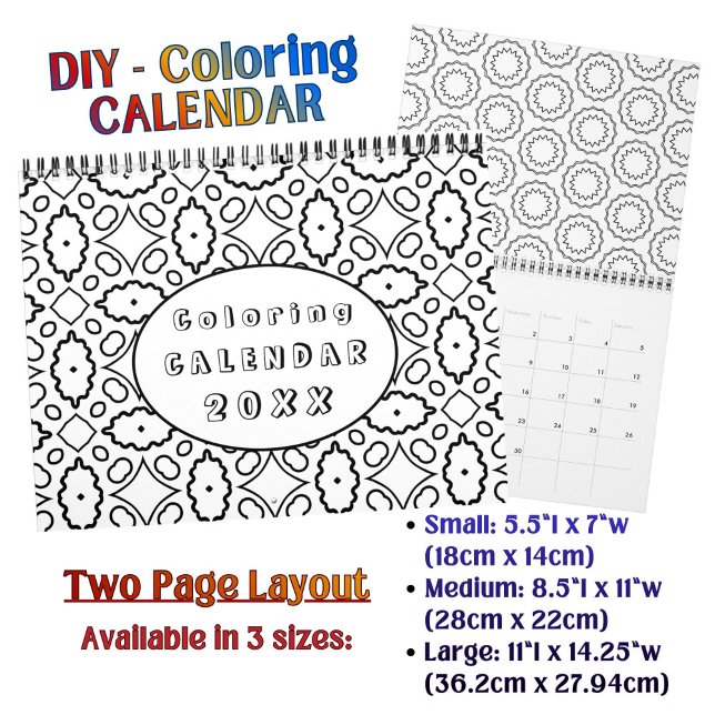DIY Coloring Pattern custom Outline Art -  Kalender (Skapare uppladdad)