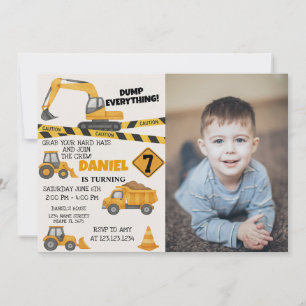 DIY Construction Birthday-inbjudningar Inbjudningar