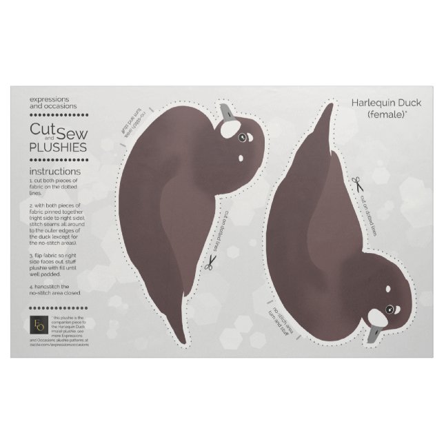 DIY cut & Sew plush Female Harlequin Anka Tyg (Fat Quarter)