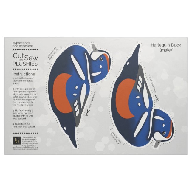 DIY cut & Sew Plush Male Harlequin Anka Tyg (Fat Quarter)