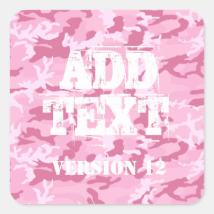 DIY-design ditt egna rosa Camo mönster V12 Fyrkantigt Klistermärke