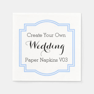 DIY Design Your Own Bröllop Papper Napkins V04 Pappersservett