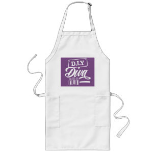 DIY-DIVAförkläde i lilor Långt Förkläde