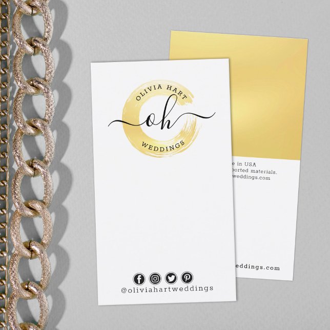 DIY Earring Jewelry Bow Card Faux Guld Swash Logot Visitkort (Skapare uppladdad)