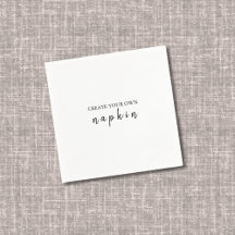 DIY Editable White Black Bröllop Cocktail Napkin