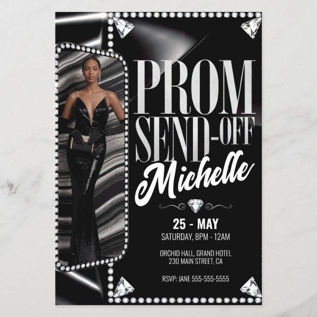 DIY Elegant Prom-sändning av foto Studenten Flygblad (Framsidan)