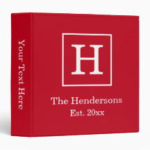 DIY Färg Framed Initial Namn Monogram SV Red Wht