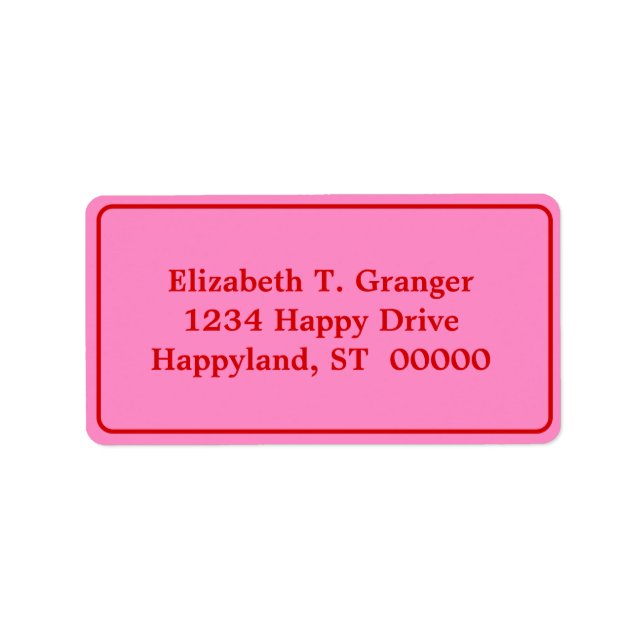 DIY Färg Framed Rosa #3 Red Adressetikett (Framsidan)