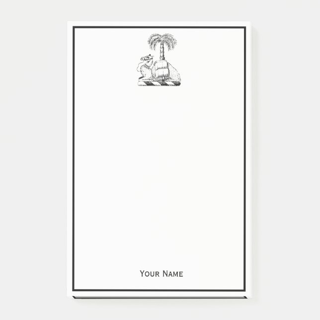 DIY Färg Preppy Heraldic Camel Handflatan Träd Post-it Block (Framsida)