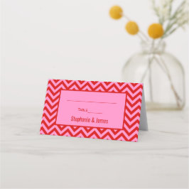DIY Färg Rosa #3 Red Chevron Zigzag Placeringskort