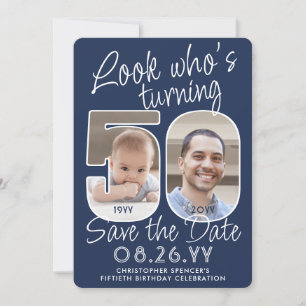 DIY Färg ・ Titta vem som är 50 Födelsedagsfester 2 Spara Datumet