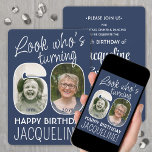 DIY Färg ・ Titta vem som är 60 Födelsedagsfester 2 Inbjudningar<br><div class="desc">Kolla vem som vrider 60! Familjen Inbjudan och vänner till en elegant som fyller 60 år för honom eller henne med inbjudningar till anpassningsbar 2-fotopartyn. Bilder och formuleringar i den här mallen är enkla att anpassa. Den marina blå och vita färgen för bakgrund, text och nummerkonturer kan anpassas med hjälp...</div>