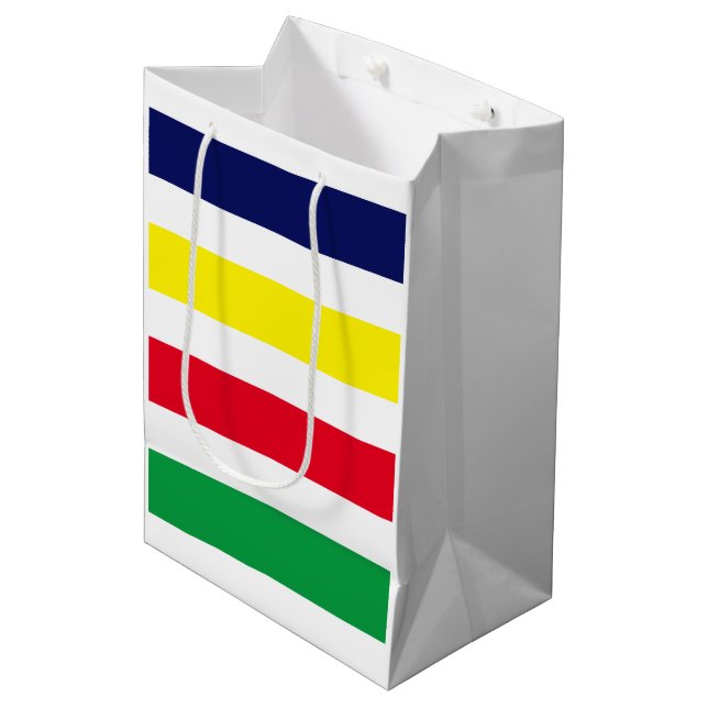 DIY-färger 4-randig röd blå gul grön vit (Framsidan Vinklad)
