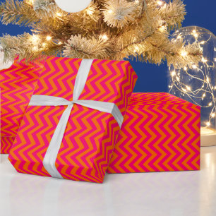 DIY-färger Chevron Sicksack Hallon Rosa Orange Presentpapper