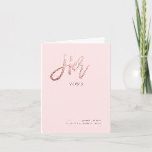 DIY Färger Chic Falsk Rosa Guld Hennes Löften Kort