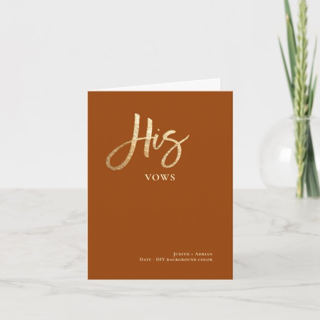DIY Färger Chic Falskt Guld Hans Löften Kort (Framsida)