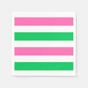 DIY-färger Hot Pink Smaragdgrön Vit Rand Pappersservett