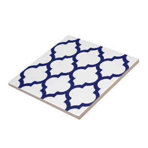 DIY-färger Marockansk Quatrefoil-mönster #5 LG Blå Kakelplatta