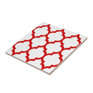 DIY-färger Marockansk Quatrefoil-mönster #5 LG Röd Kakelplatta