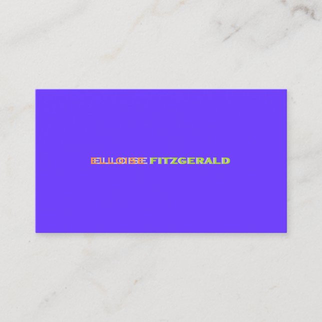 DIY färger+typsnitt affärskort/neon lila Visitkort (Framsida)
