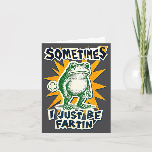 DIY Fartin Sometimes Collage I Just Frog Poster Kort (Framsida)