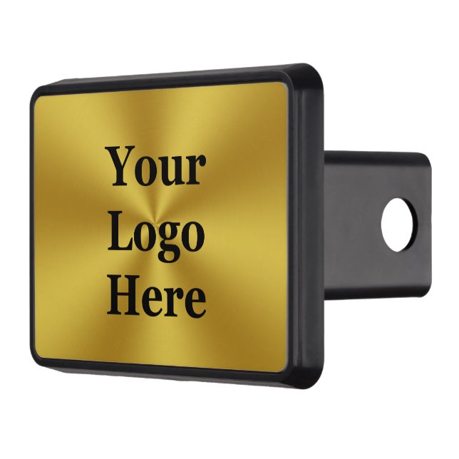 DIY Faux Brushed Guld titta på din Logotyp här Dragkroksskydd (Vänster)
