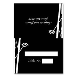 DIY Fold Tated Place Cards Birchtree Birds Black Bordsnummer
