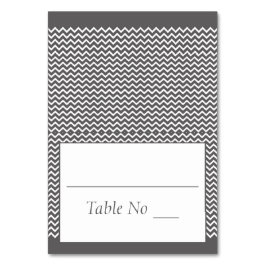DIY Fold Tated Place Cards Chevron Grått Bordsnummer