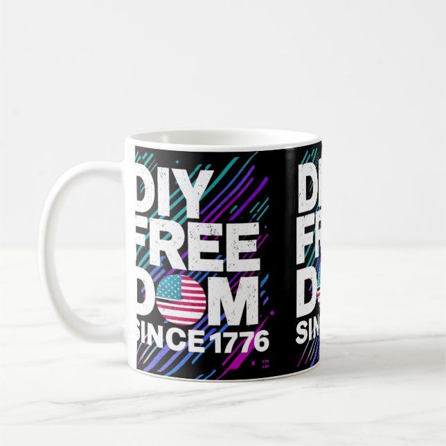 DIY Freedom sedan 1776-tums textbaserad design Kaffemugg (Vänster)
