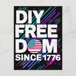 DIY Freedom sedan 1776-tums textbaserad design Vykort