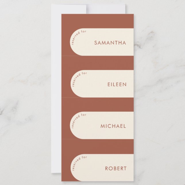 DIY Geometric Arch Terracotta Bröllop Place Cards Inbjudningar (Framsida)