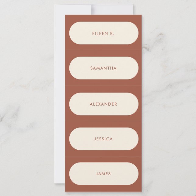 DIY Geometric Arch Terracotta Bröllop Place Cards Inbjudningar (Framsida)