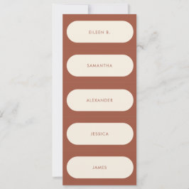 DIY Geometric Arch Terracotta Bröllop Place Cards Inbjudningar