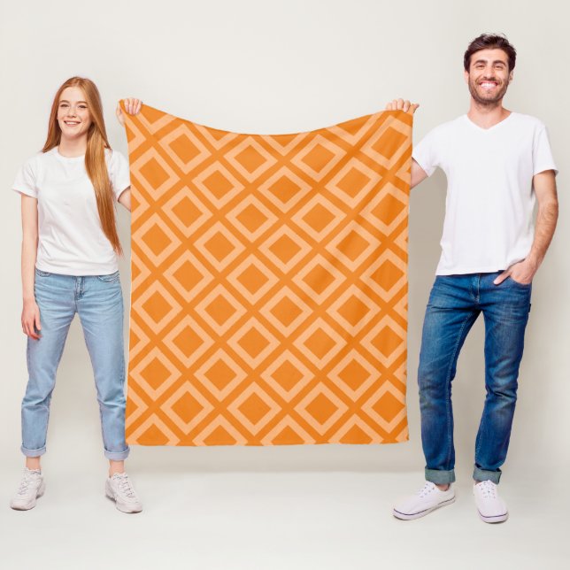 DIY Geometric Mönster Orange på valfri Färg Fleecefilt (På plats)