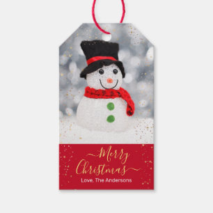 DIY God jul, Namn, Little Snögubbe, Glitter Presentetikett