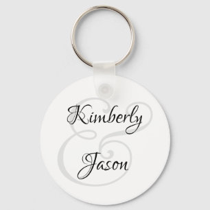 DIY Hans och hennes Namn, Svart och Grått Silver Nyckelring
