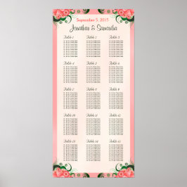 DIY Hibiscus Rosa 15 sittkartor i Bröllop Bord Poster