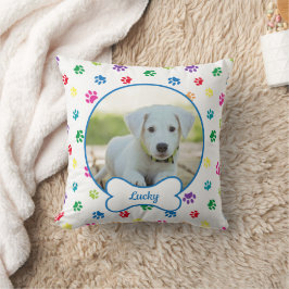 DIY Hund Photo Circle Namn Bone Colorful Tass avtr Kudde
