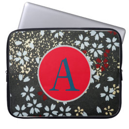 DIY INITIAL JAPANESE ABSTRAKT BLOMMIGT NEOPRENE BA LAPTOP FODRAL