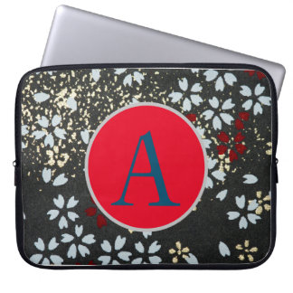 DIY INITIAL JAPANESE ABSTRAKT BLOMMIGT NEOPRENE BA LAPTOP FODRAL