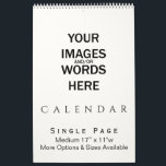 DIY - Kalendermedium Kalender<br><div class="desc">Du kan lägga till din egen design och/eller dina foton. Gör det själv och spara pengar! Ändra datum, år, storlek och för hur många månader. SÅ HÄR ANPASSAR DU: Om du vill ändra design, stil eller form klickar du på "ANPASSA DEN" när du är klar med designen, väljer kvantitet och...</div>