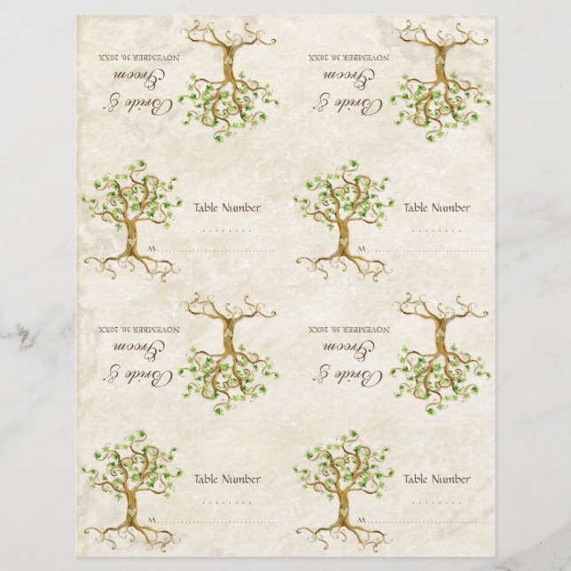 DIY Kit - Bord-kort Swirl Träd-rötter förut (Framsida)