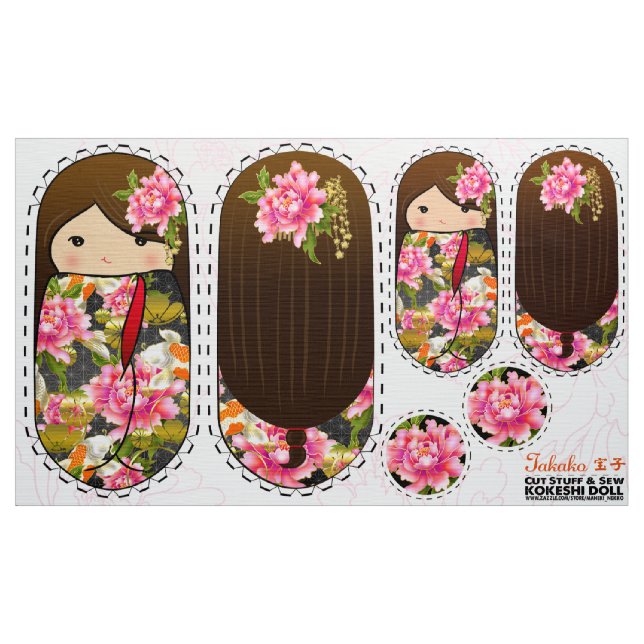 DiY Kokeshi plush doll - klipp saker och sås TAKAK Tyg (Yard)