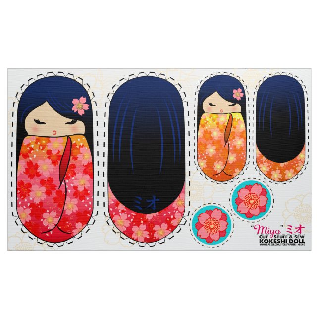 Diy Kokeshi plysdocka - klippt saker och såg MIYO Tyg (Yard)