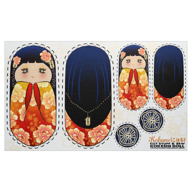 Diy Kokeshi plysdocka - klippt saker och såg MIYO Tyg (Yard)