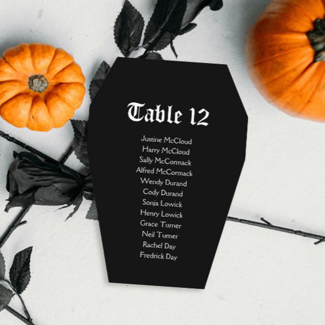 DIY-kort för sätesdiagram för Halloween-kaffe i Br Inbjudningar (Skapare uppladdad)