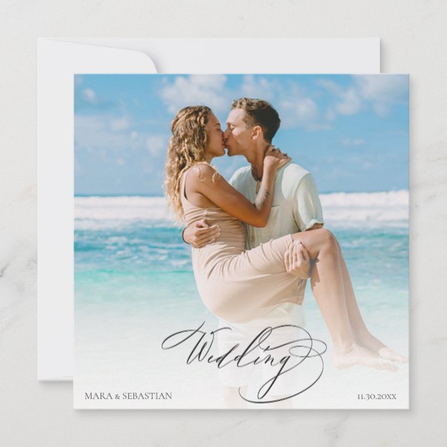 *~ DIY lite FOTO OSA QR AR6 Bröllop Inbjudningar (Framsida)