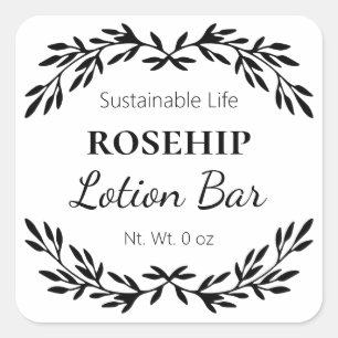 DiY Luxury White Lotion Pub-etiketter Fyrkantigt Klistermärke