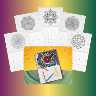 DIY Mandala-färgkonturteckning - Kalender