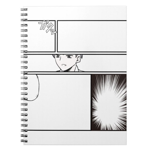  DIY Manga Comic Strip – Blank Panel with Japanes Anteckningsbok (Framsidan)